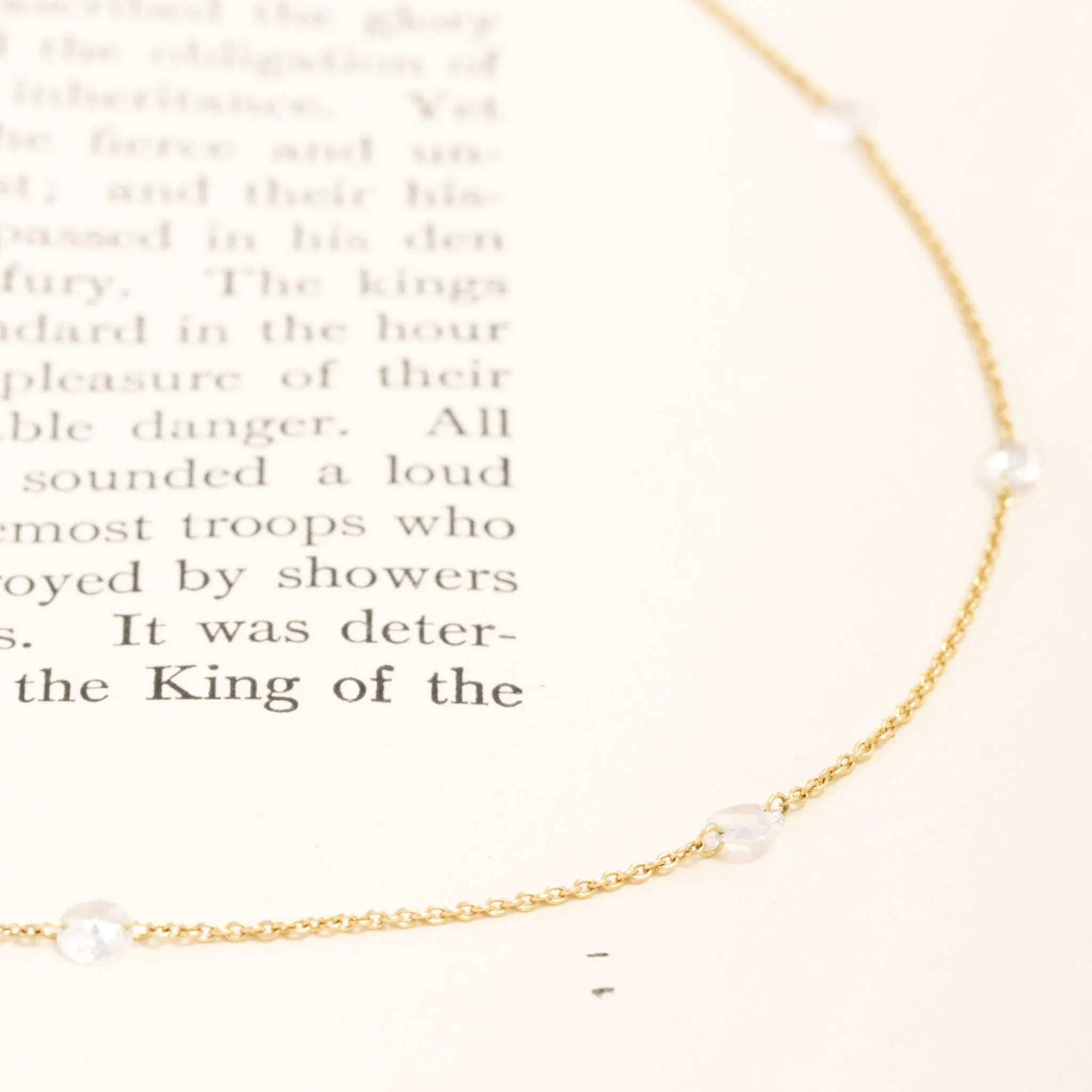 2.05ctw Rose Cut Diamond Station Necklace