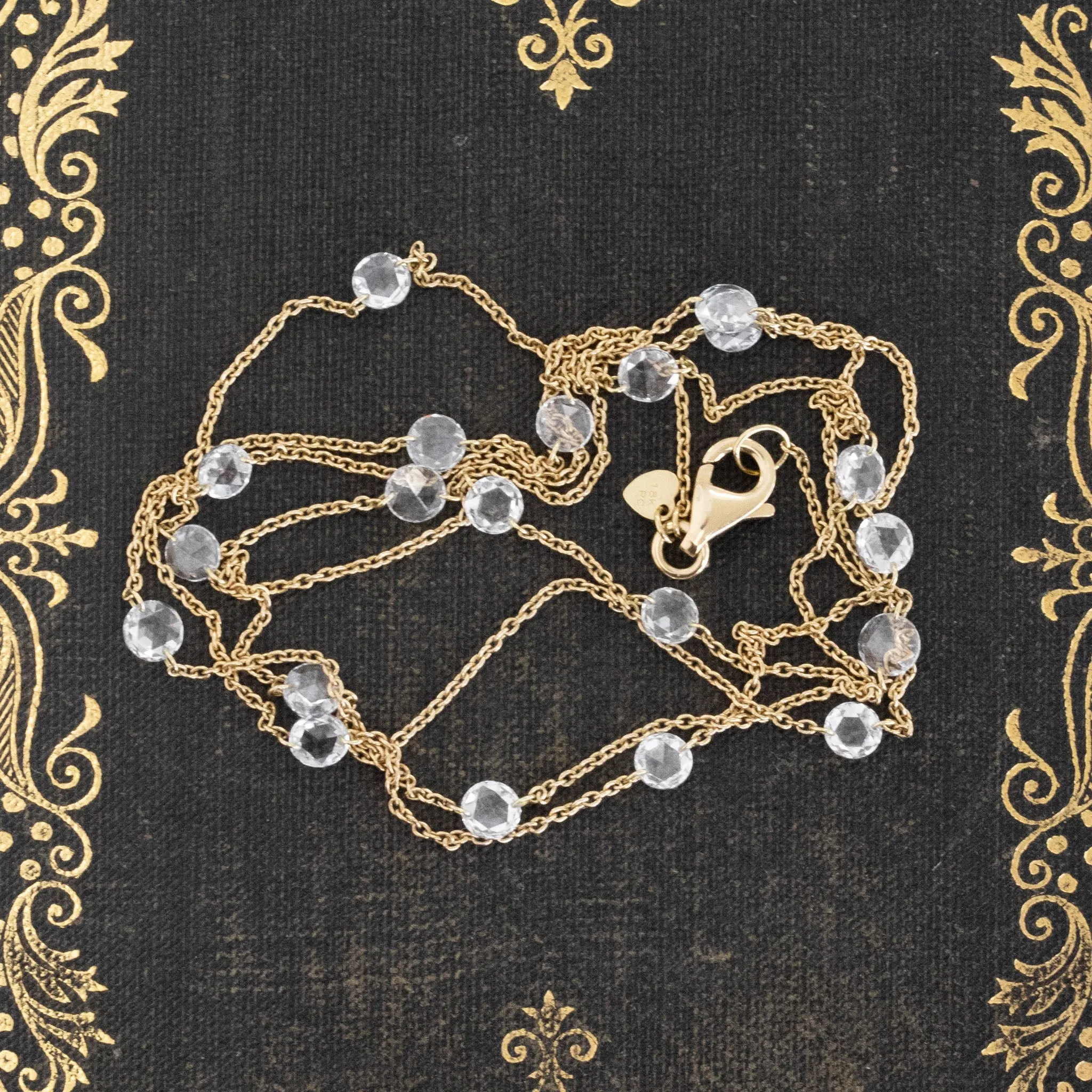 2.05ctw Rose Cut Diamond Station Necklace