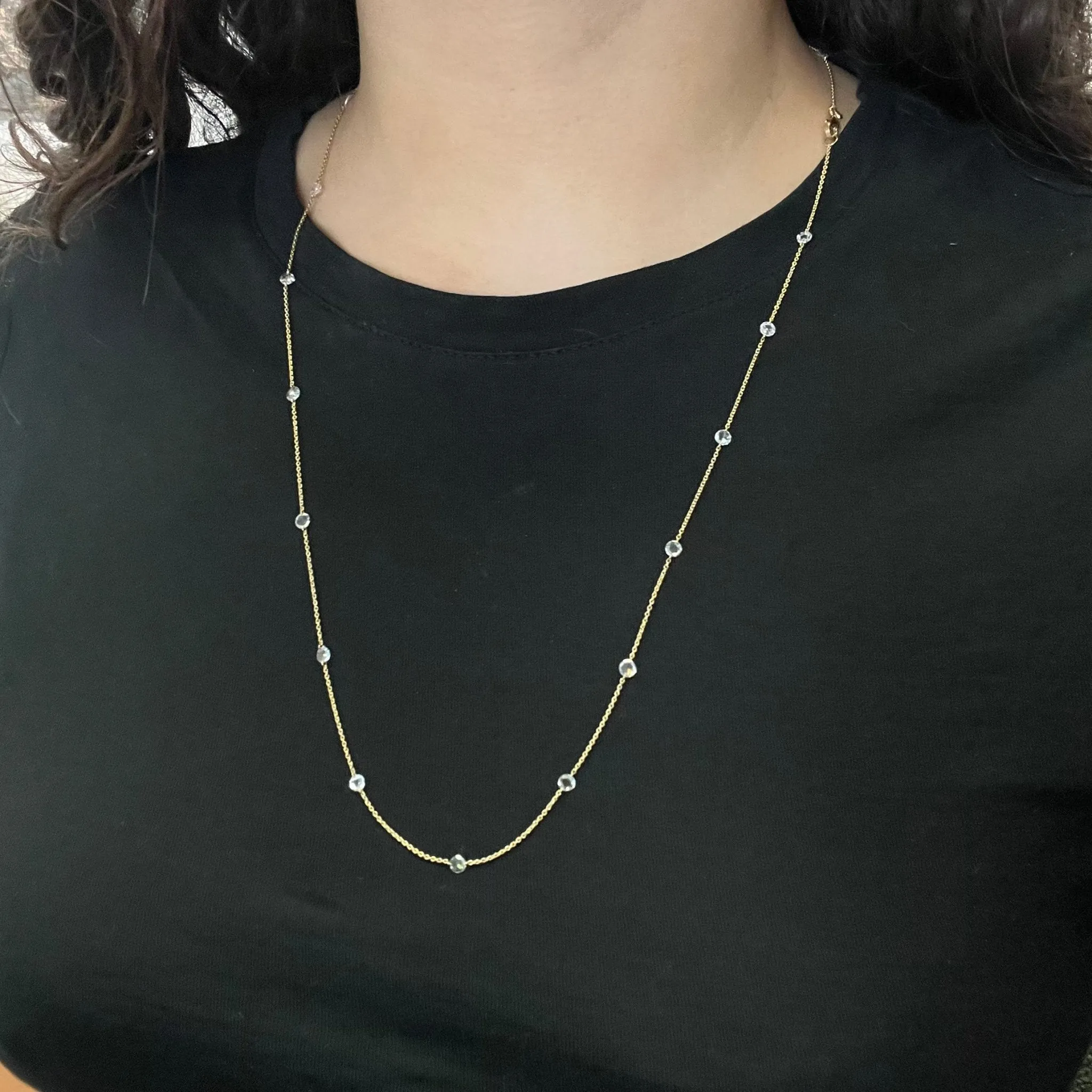 2.05ctw Rose Cut Diamond Station Necklace