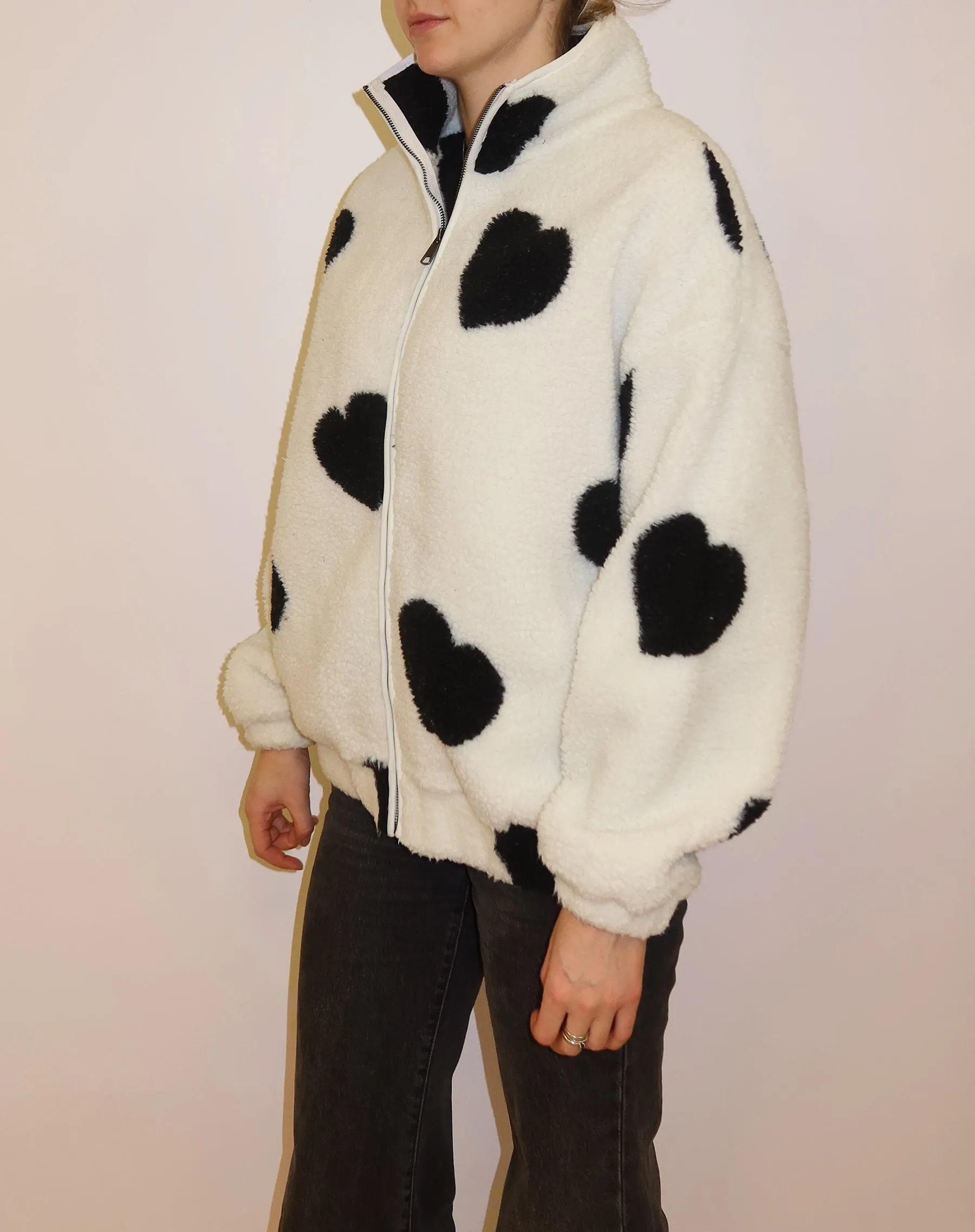 All Over Heart Sherpa Jacket