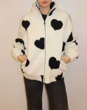 All Over Heart Sherpa Jacket