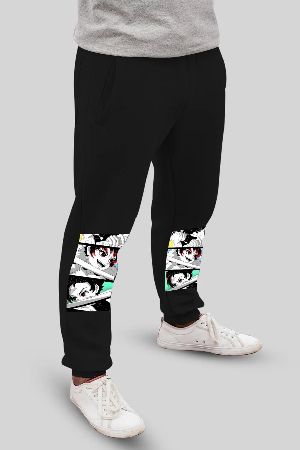 Anime Faces Black Jogger