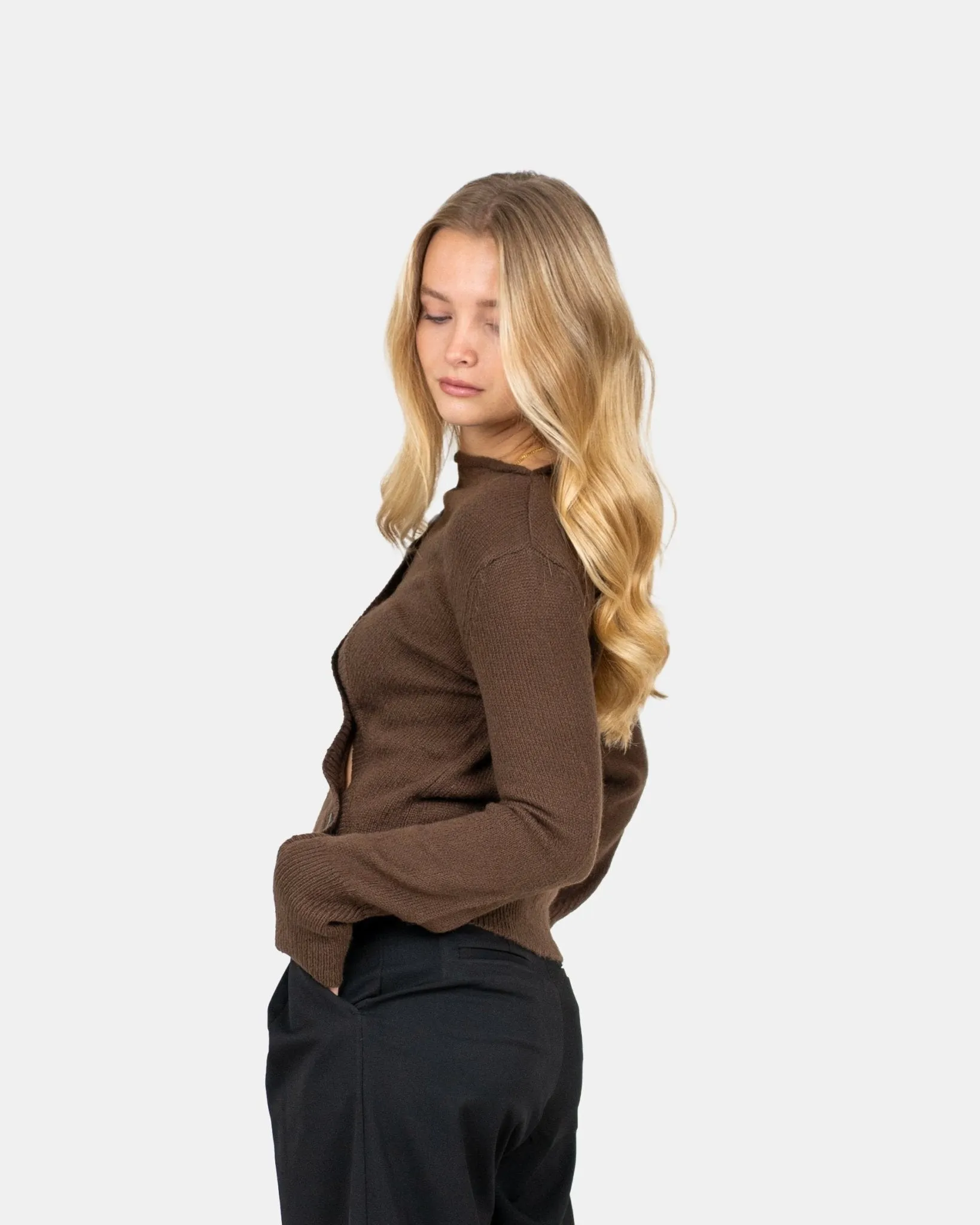 Asymmetric Cardigan Brown