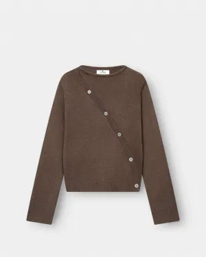 Asymmetric Cardigan Brown