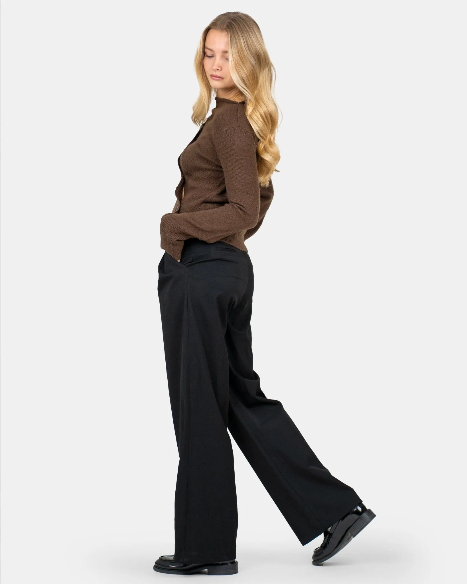 Asymmetric Cardigan Brown