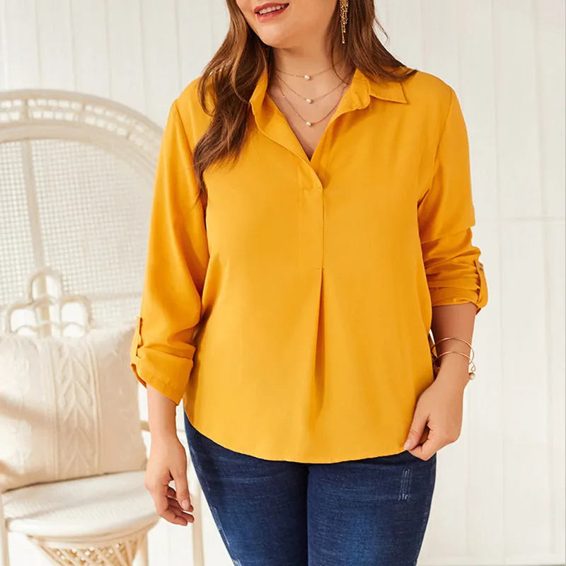 Autumn New Solid Color Long-sleeved Shirt
