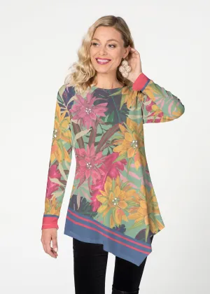 Autumn Stripe  (17196) ~ Asymmetrical French Terry Tunic