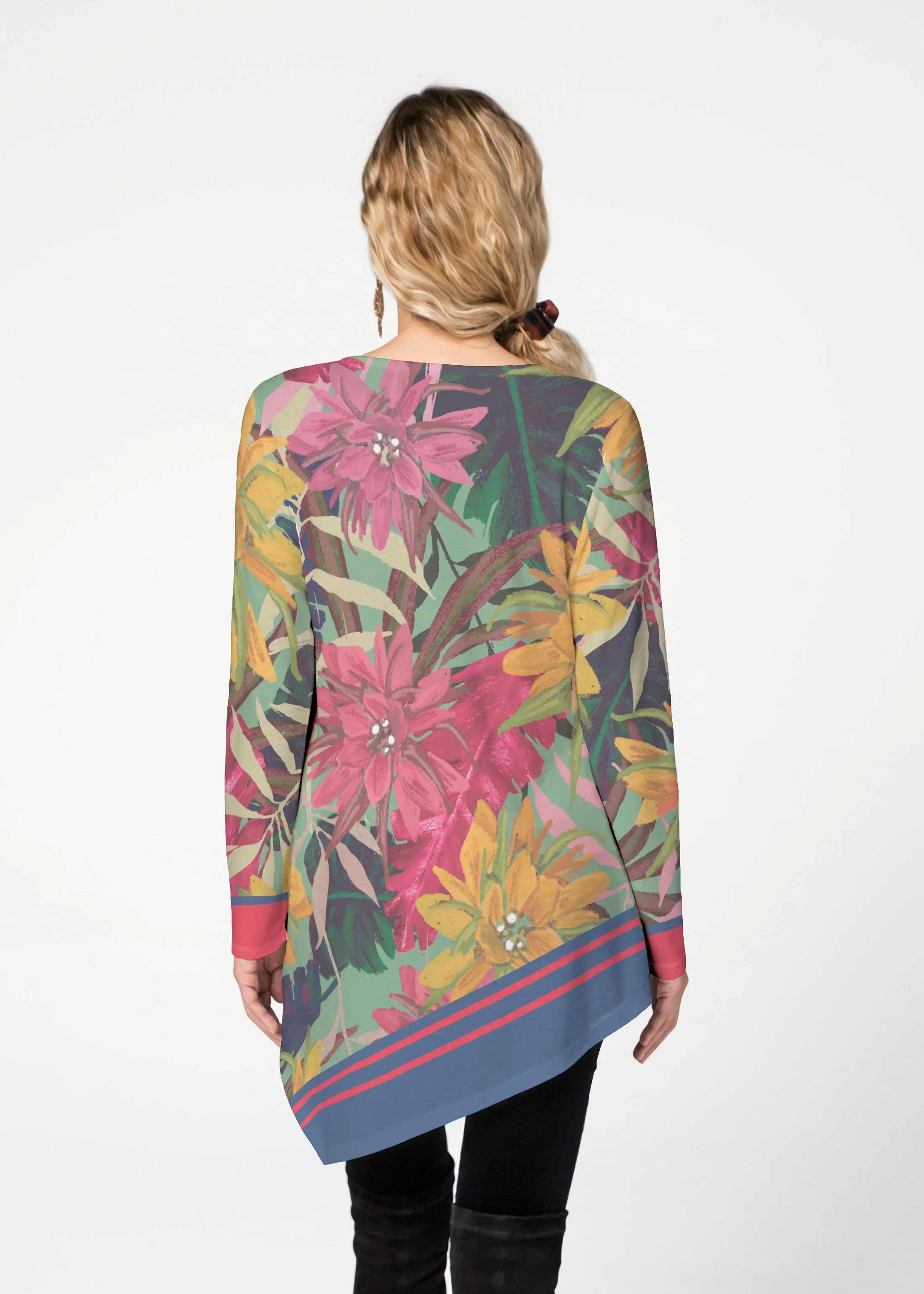 Autumn Stripe  (17196) ~ Asymmetrical French Terry Tunic