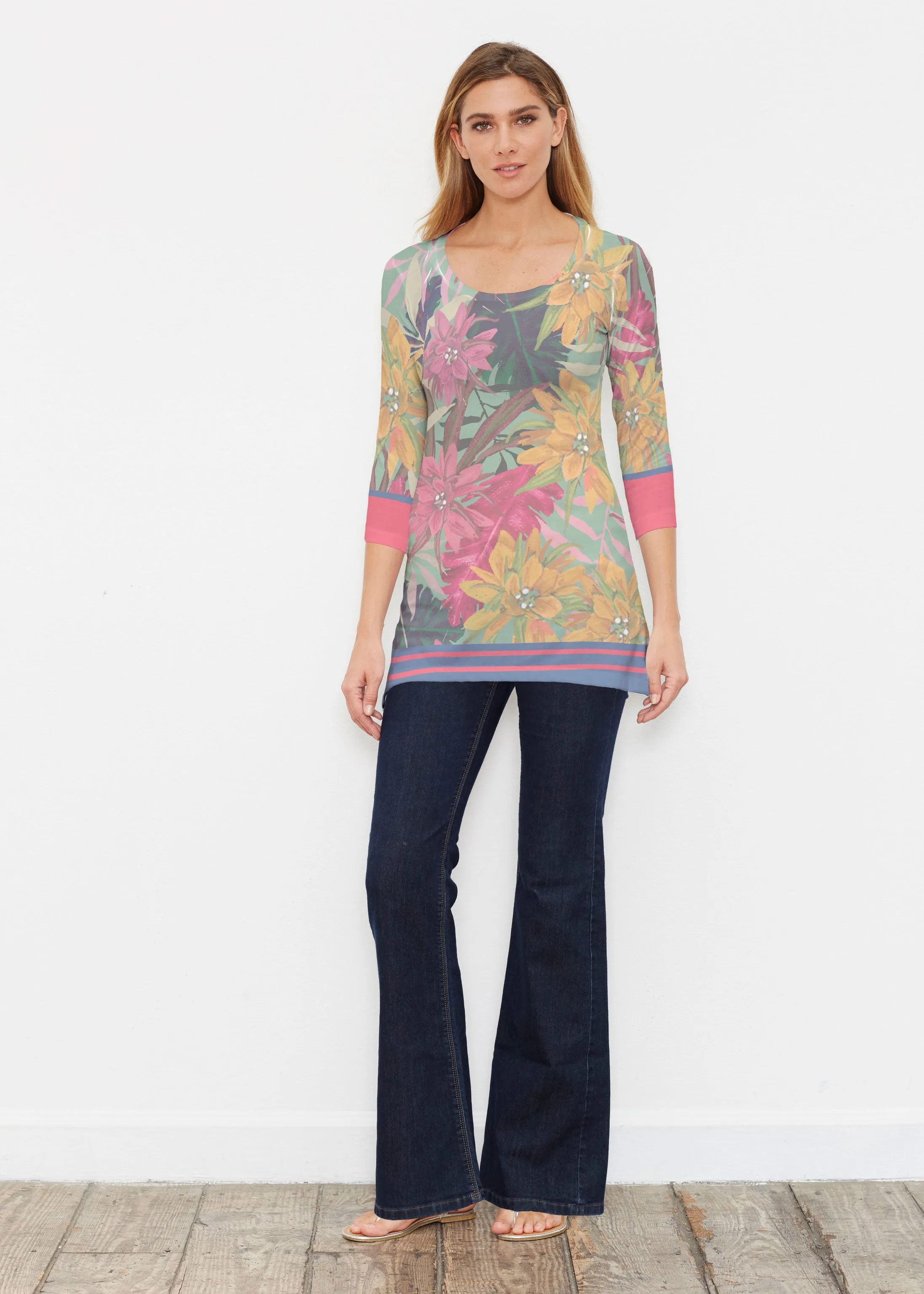 Autumn Stripe (17196) ~ Buttersoft 3/4 Sleeve Tunic