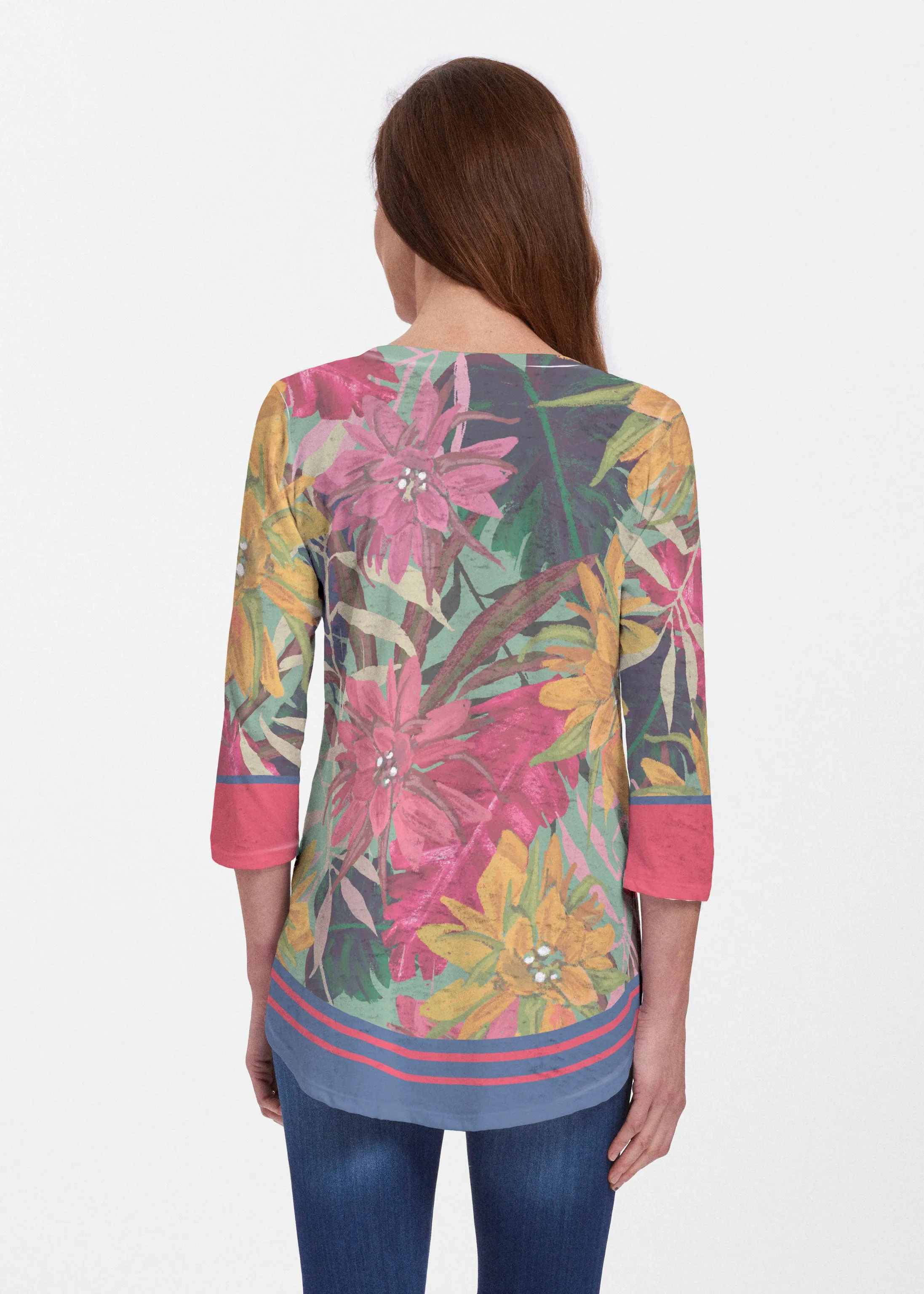 Autumn Stripe (17196) ~ Signature V-neck Flowy Tunic