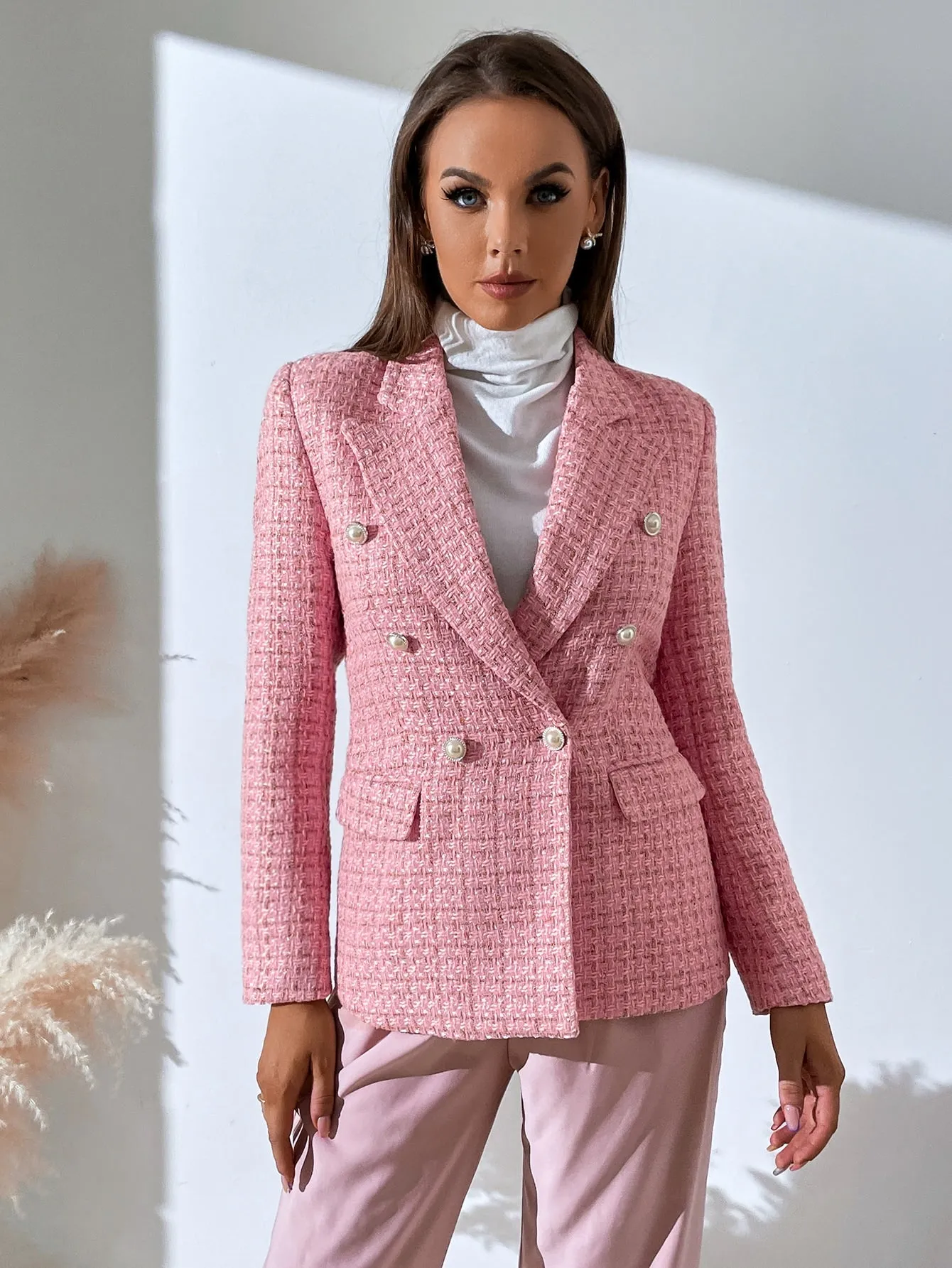 Aveloria Rosie Blazer de cuadros para trabajo en Cherry Vibes