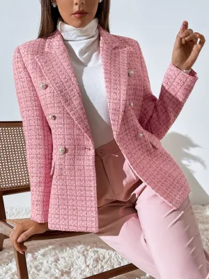 Aveloria Rosie Blazer de cuadros para trabajo en Cherry Vibes