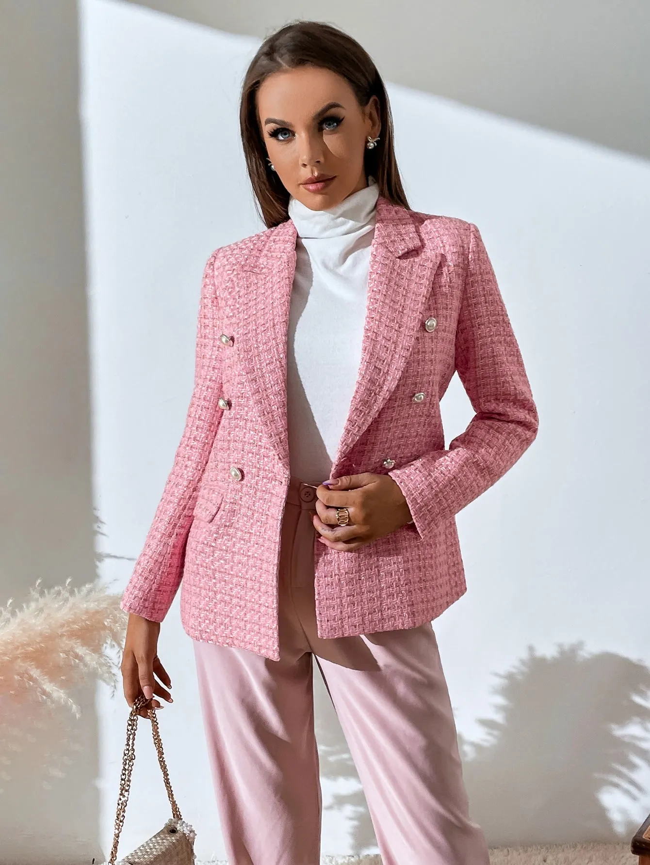 Aveloria Rosie Blazer de cuadros para trabajo en Cherry Vibes