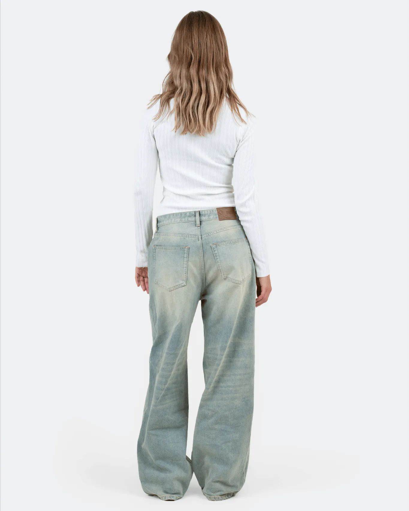 Baggy Denim Jeans Light Blue Vintage Wash