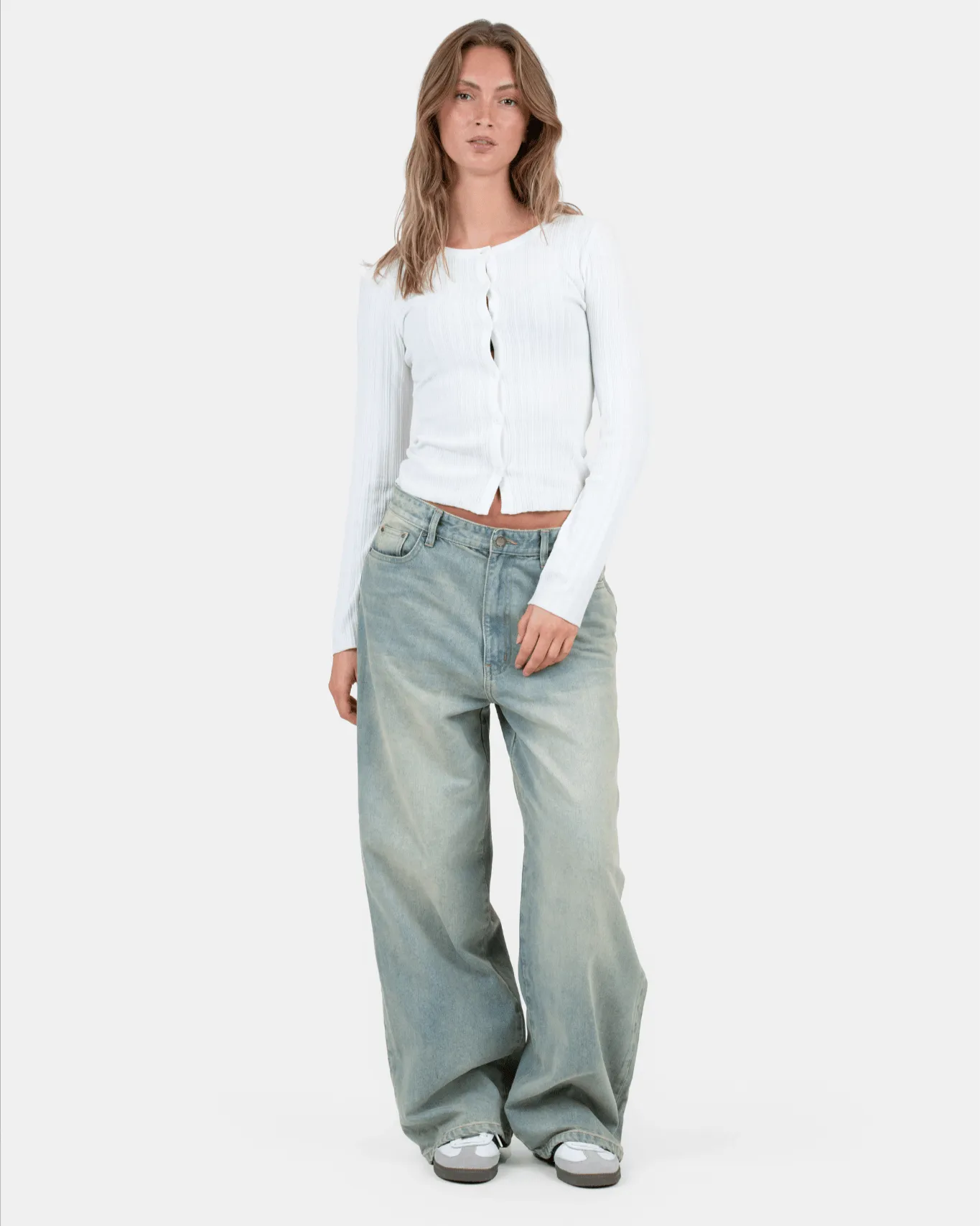 Baggy Denim Jeans Light Blue Vintage Wash