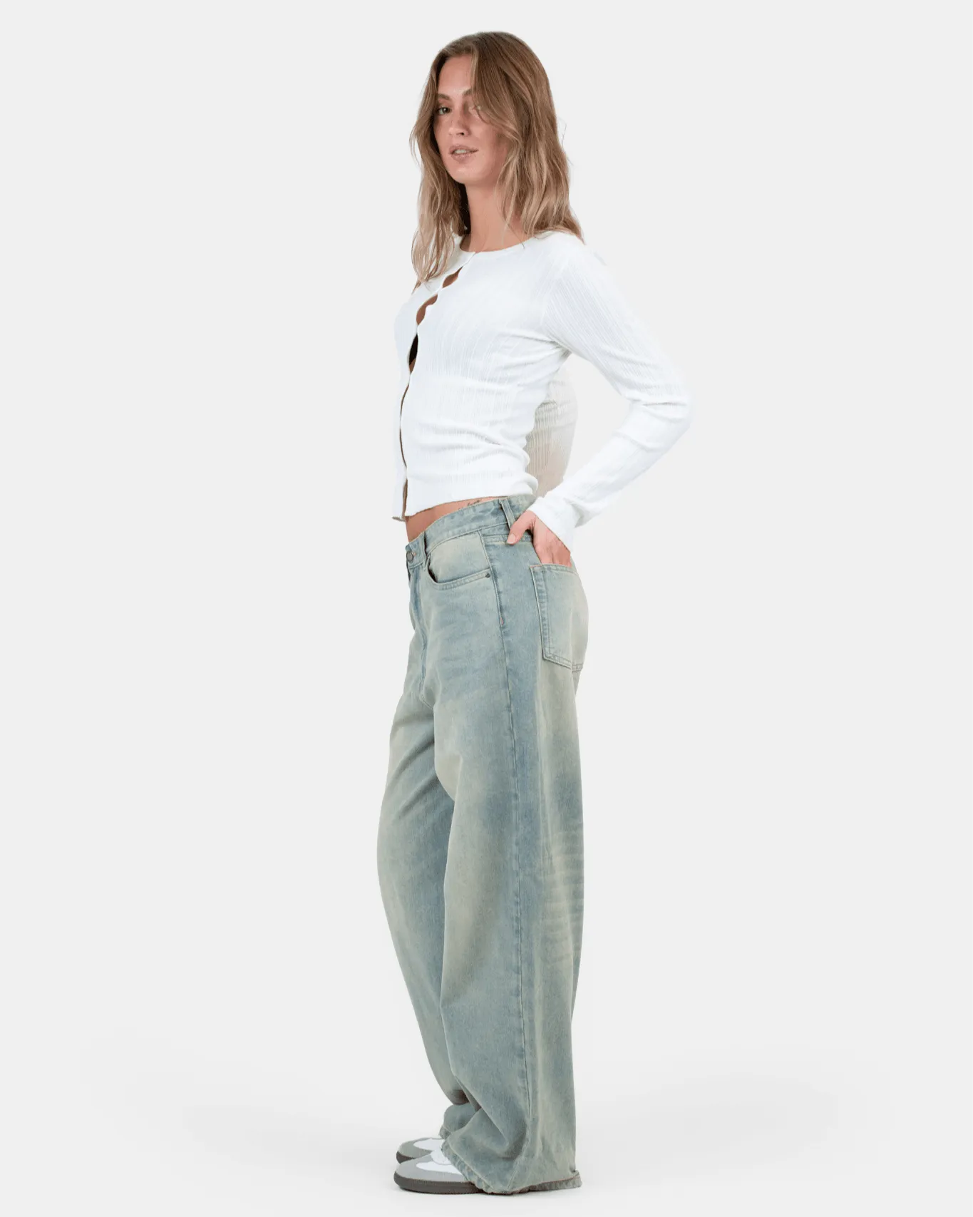 Baggy Denim Jeans Light Blue Vintage Wash