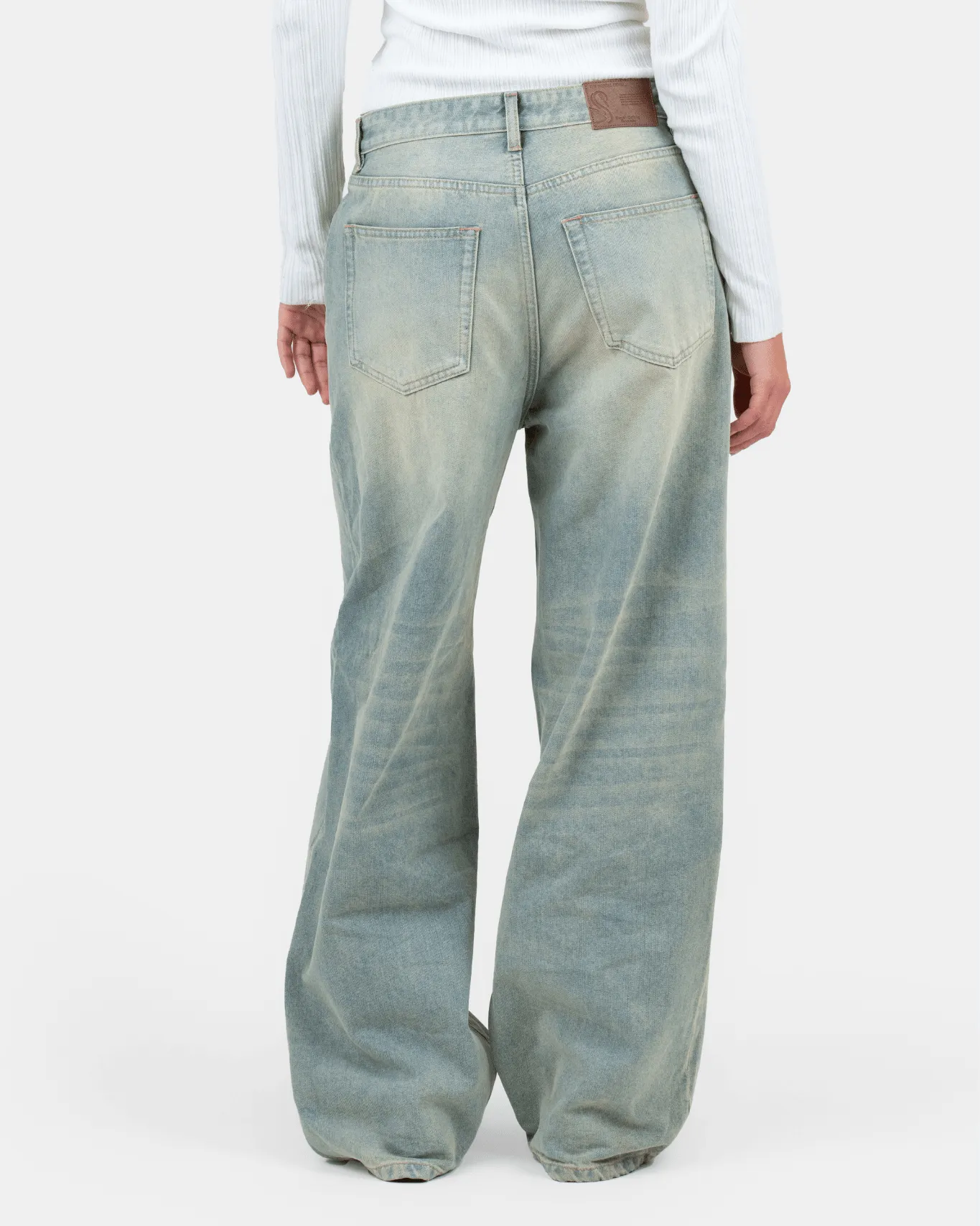 Baggy Denim Jeans Light Blue Vintage Wash