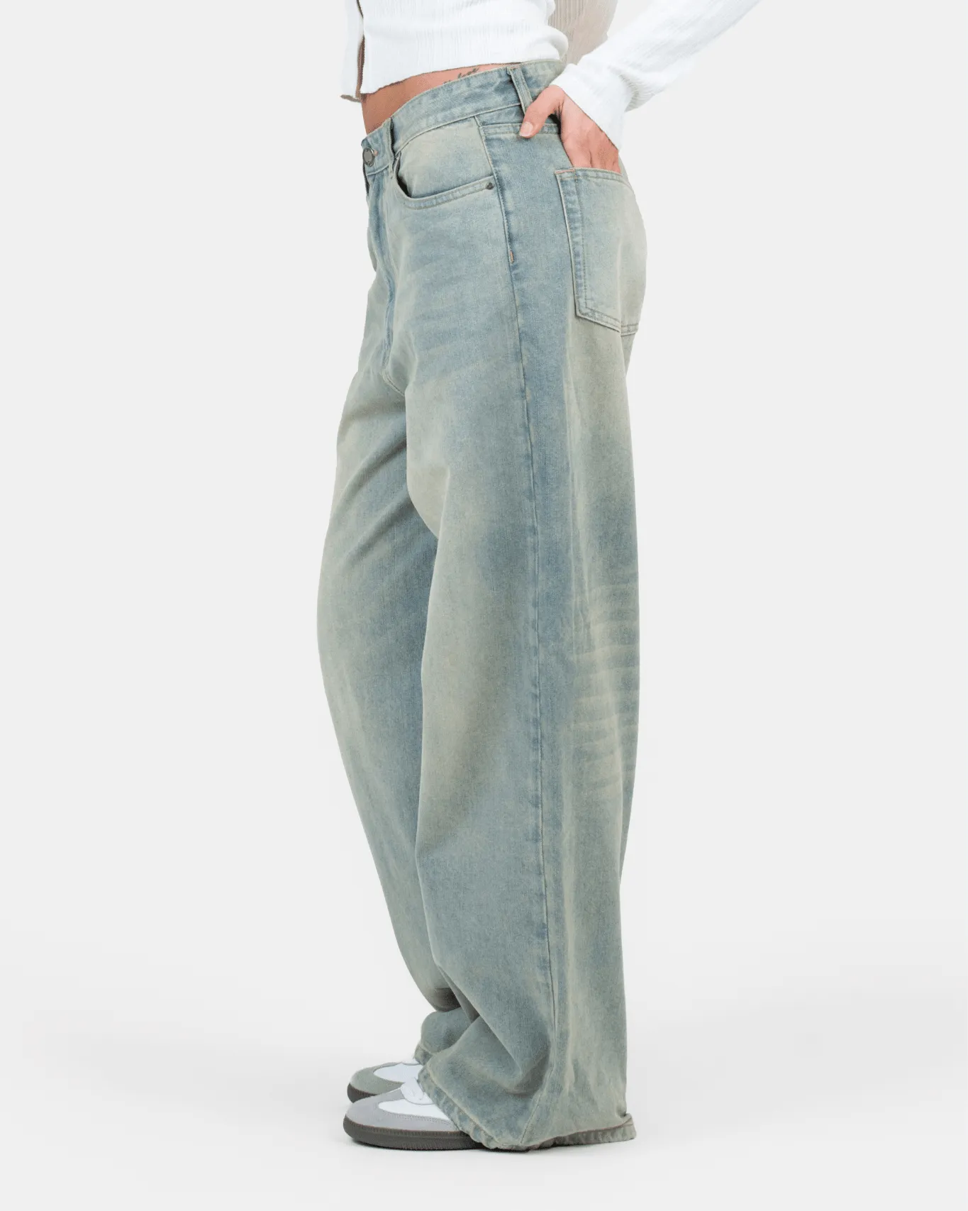 Baggy Denim Jeans Light Blue Vintage Wash