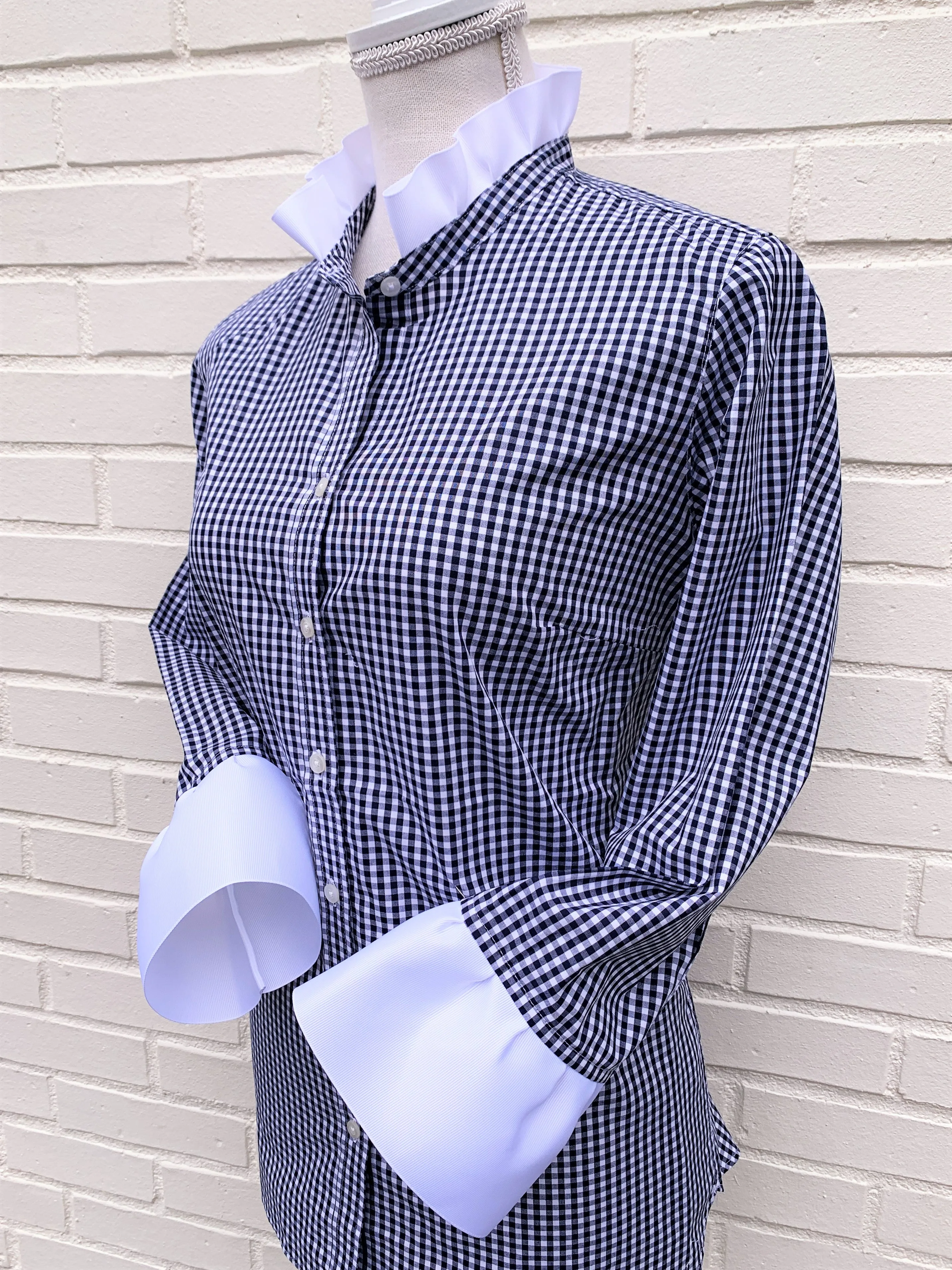 Barbara Ann Navy Gingham Shirt (BAG-Navy)