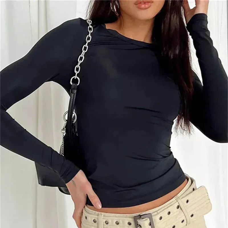 Basic Long Sleeve Top | Stretchy Ribbed Knit | Everyday Essential