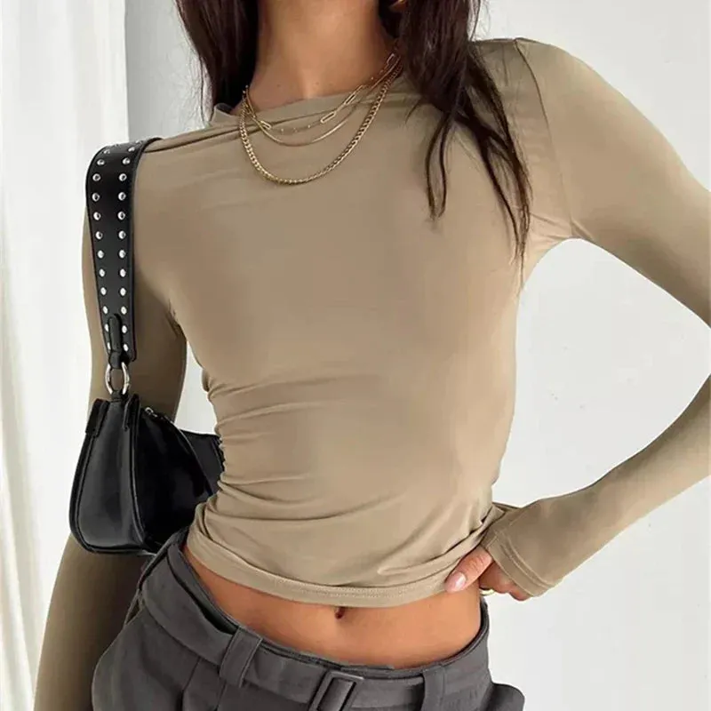 Basic Long Sleeve Top | Stretchy Ribbed Knit | Everyday Essential