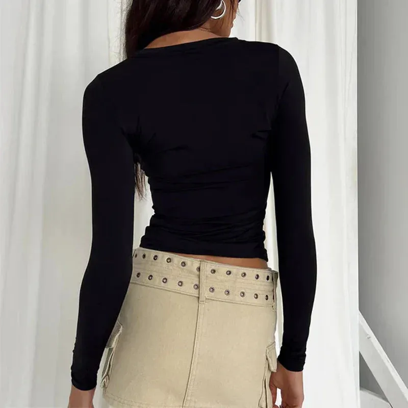 Basic Long Sleeve Top | Stretchy Ribbed Knit | Everyday Essential