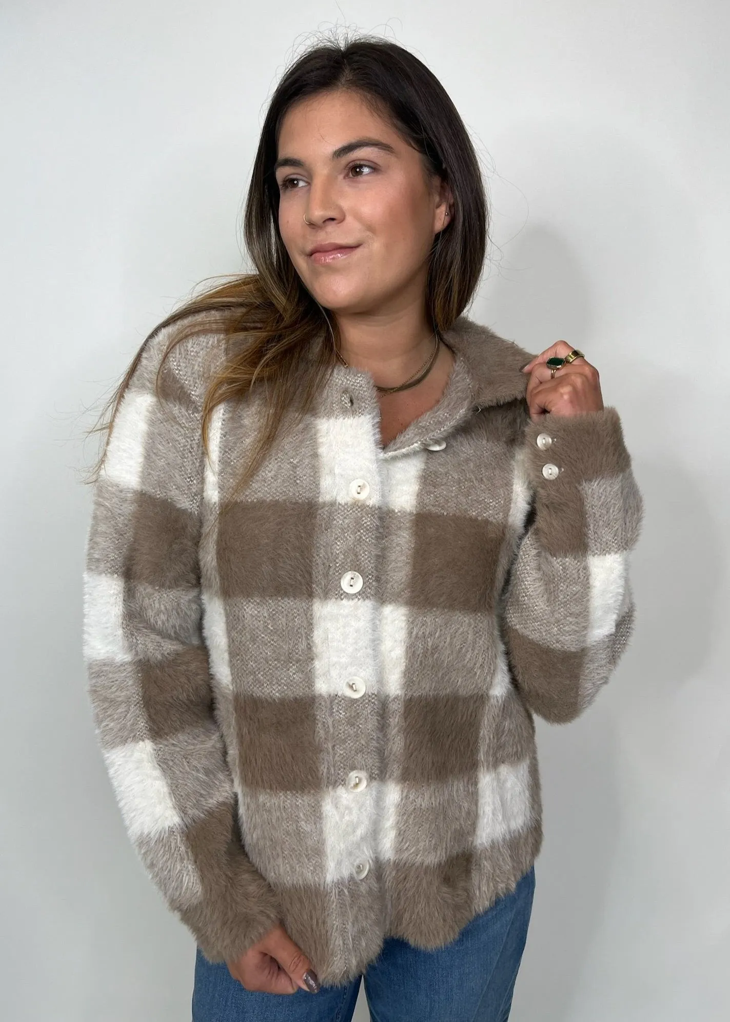 Bella Dahl Knitted Fuzzy Shacket