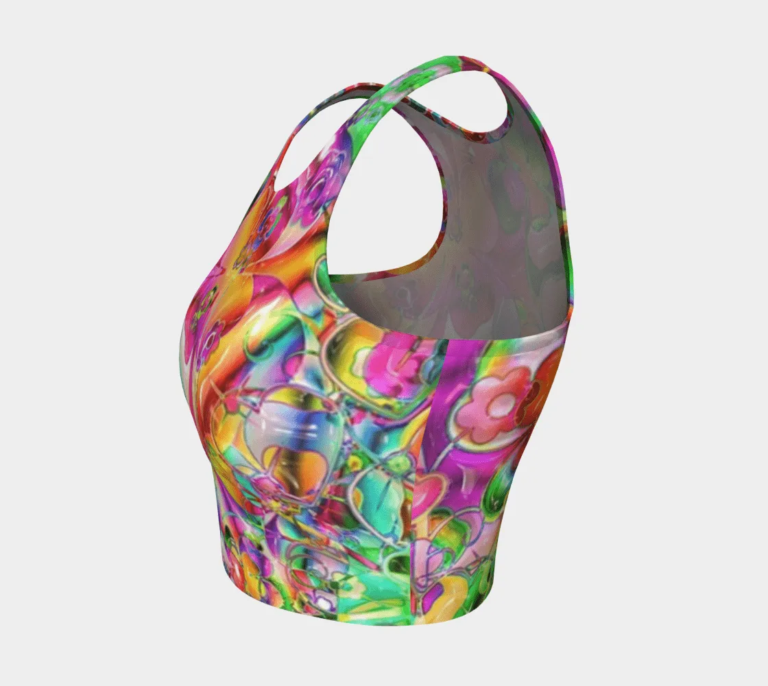 BirdGirls Neon Flower Crop Top