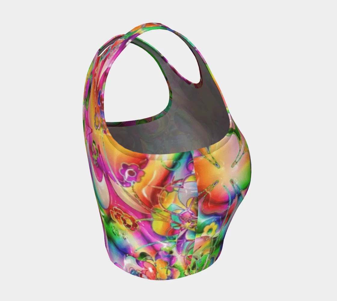 BirdGirls Neon Flower Crop Top