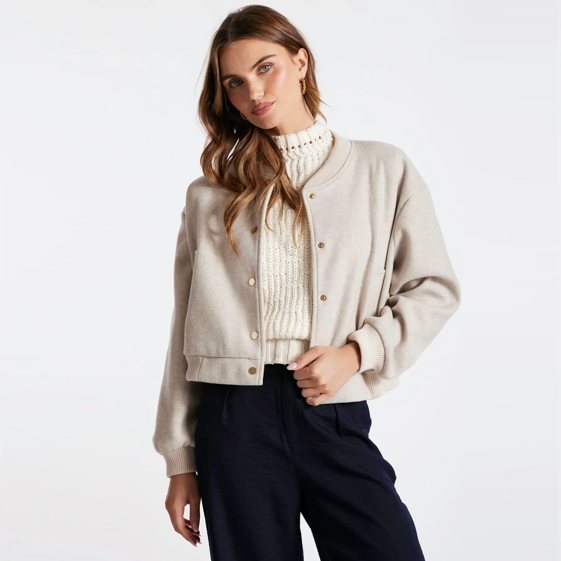 Bishop   Young Cozy Luxe Bomber - Ivory