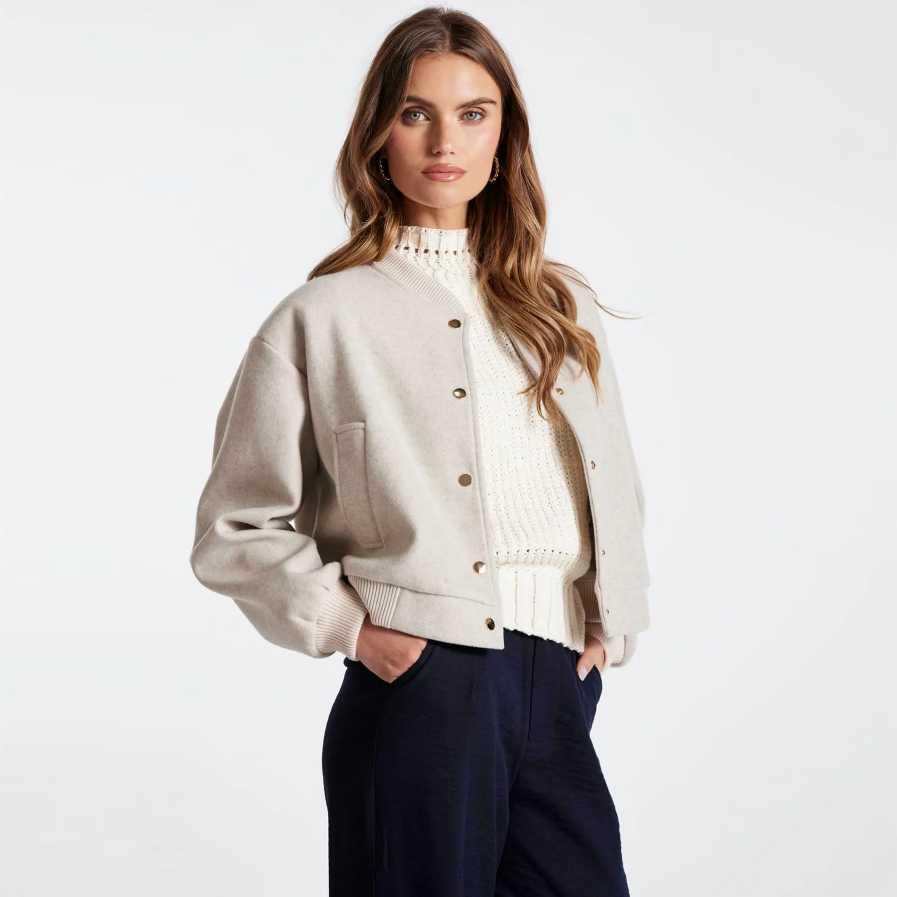 Bishop   Young Cozy Luxe Bomber - Ivory