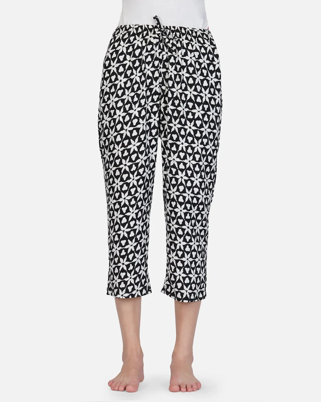 Black & White Viscose capris