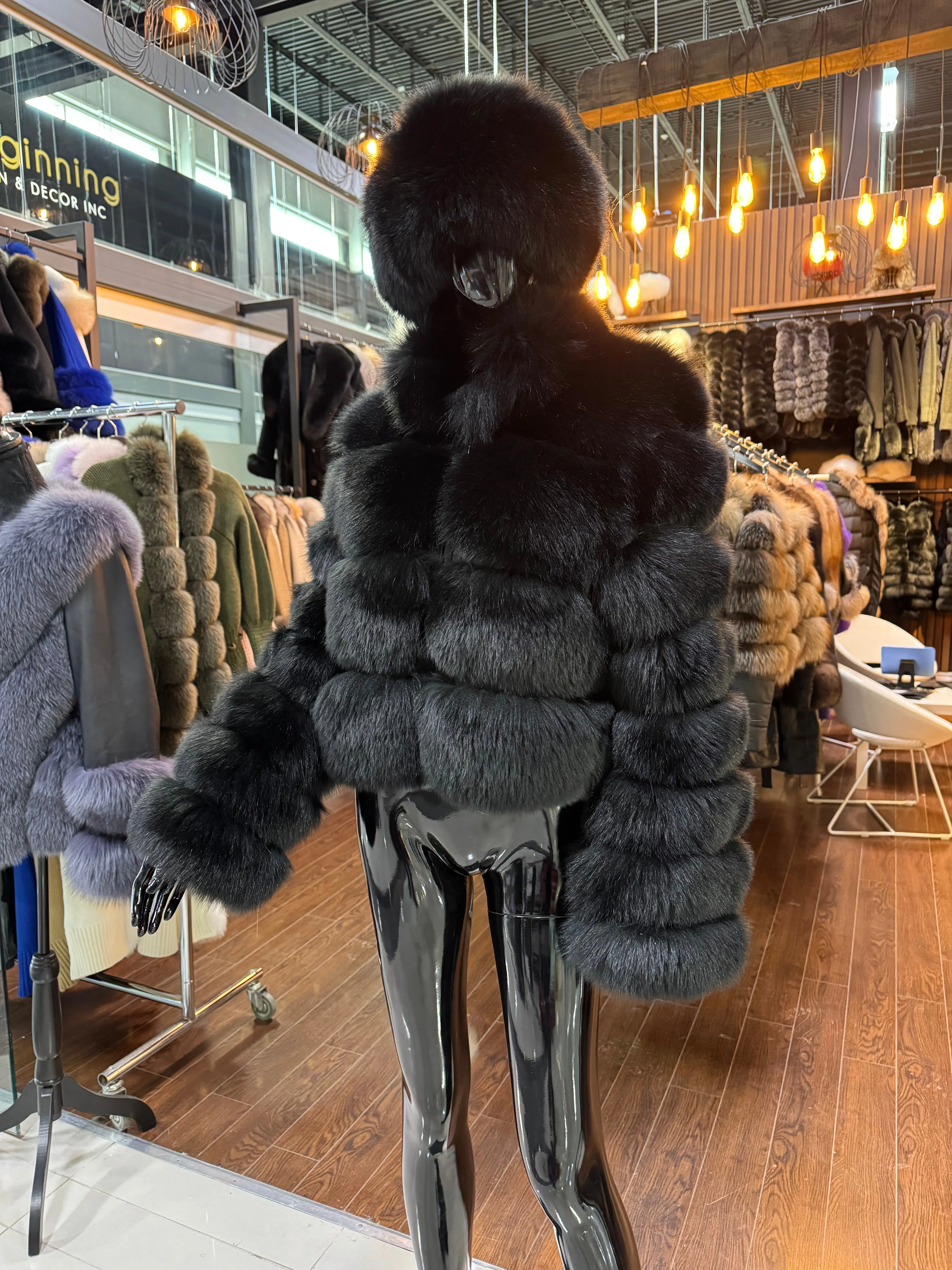 Black Fox Fur Jacket
