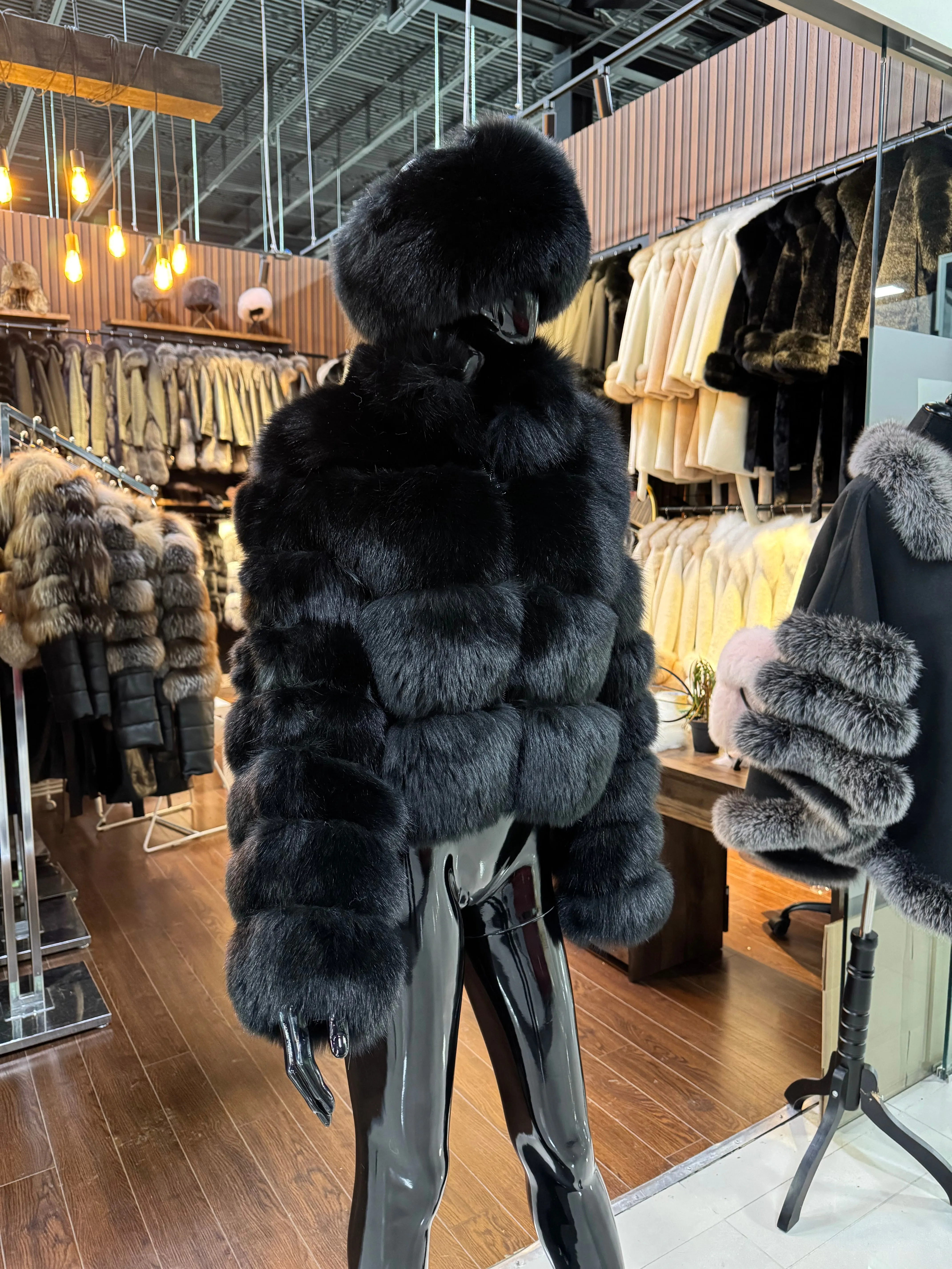 Black Fox Fur Jacket