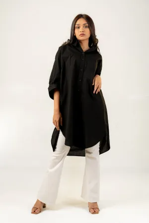 Black Oversized Poplin Shirt