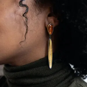 Blade Earrings with 24k Gold Over Silver