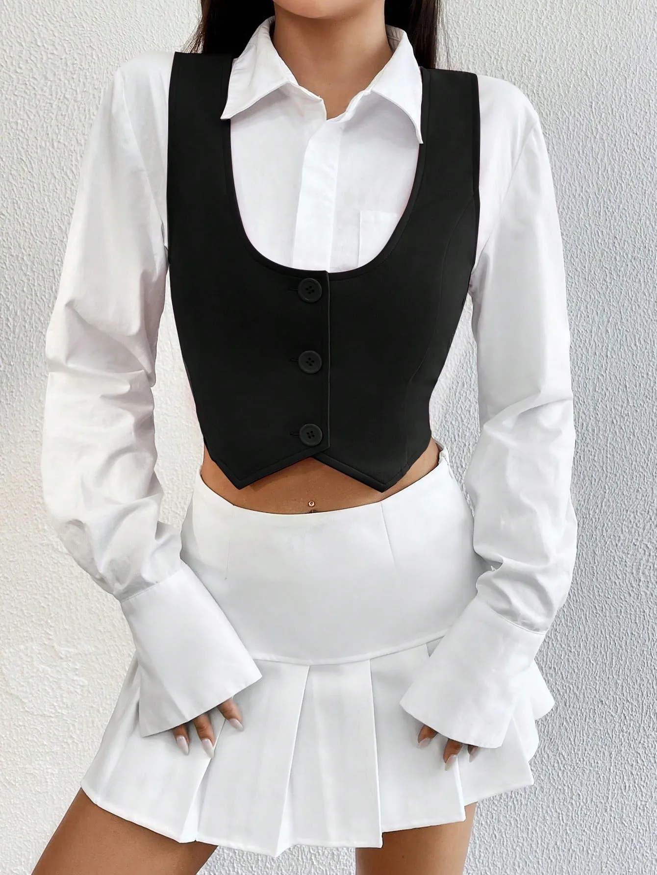 Blazer Corto Estilo Chaleco para Mujer