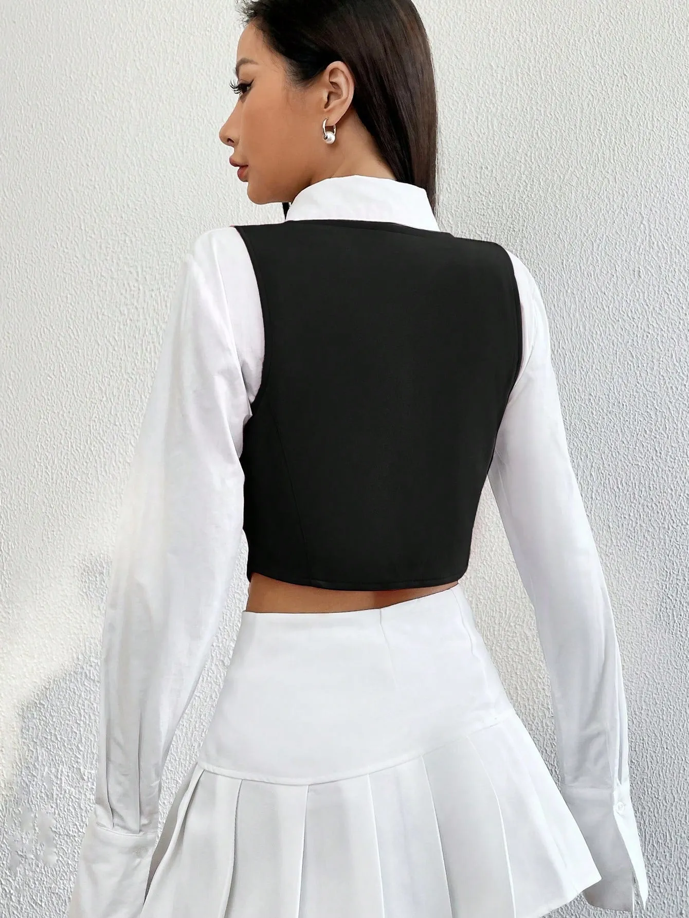 Blazer Corto Estilo Chaleco para Mujer