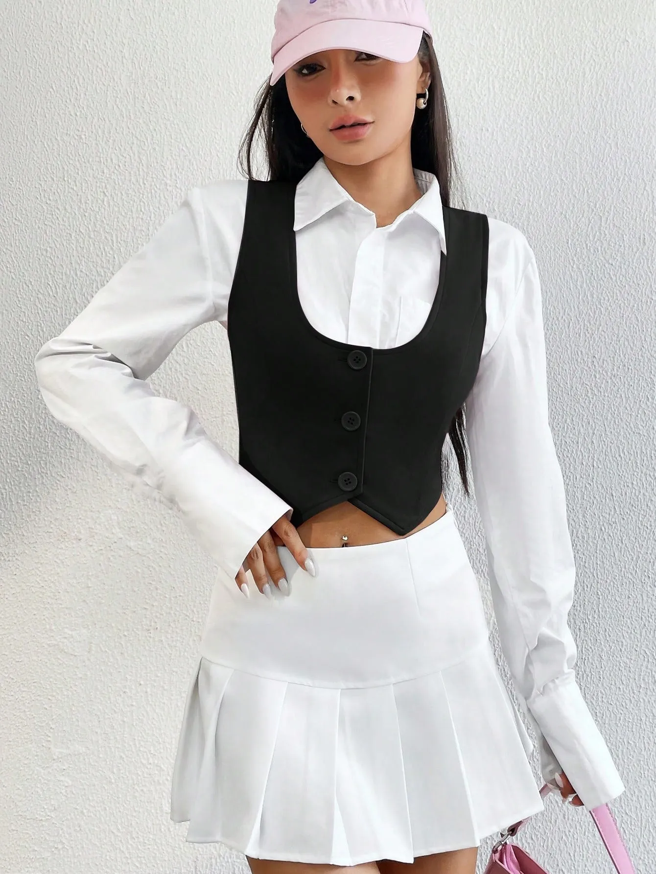 Blazer Corto Estilo Chaleco para Mujer
