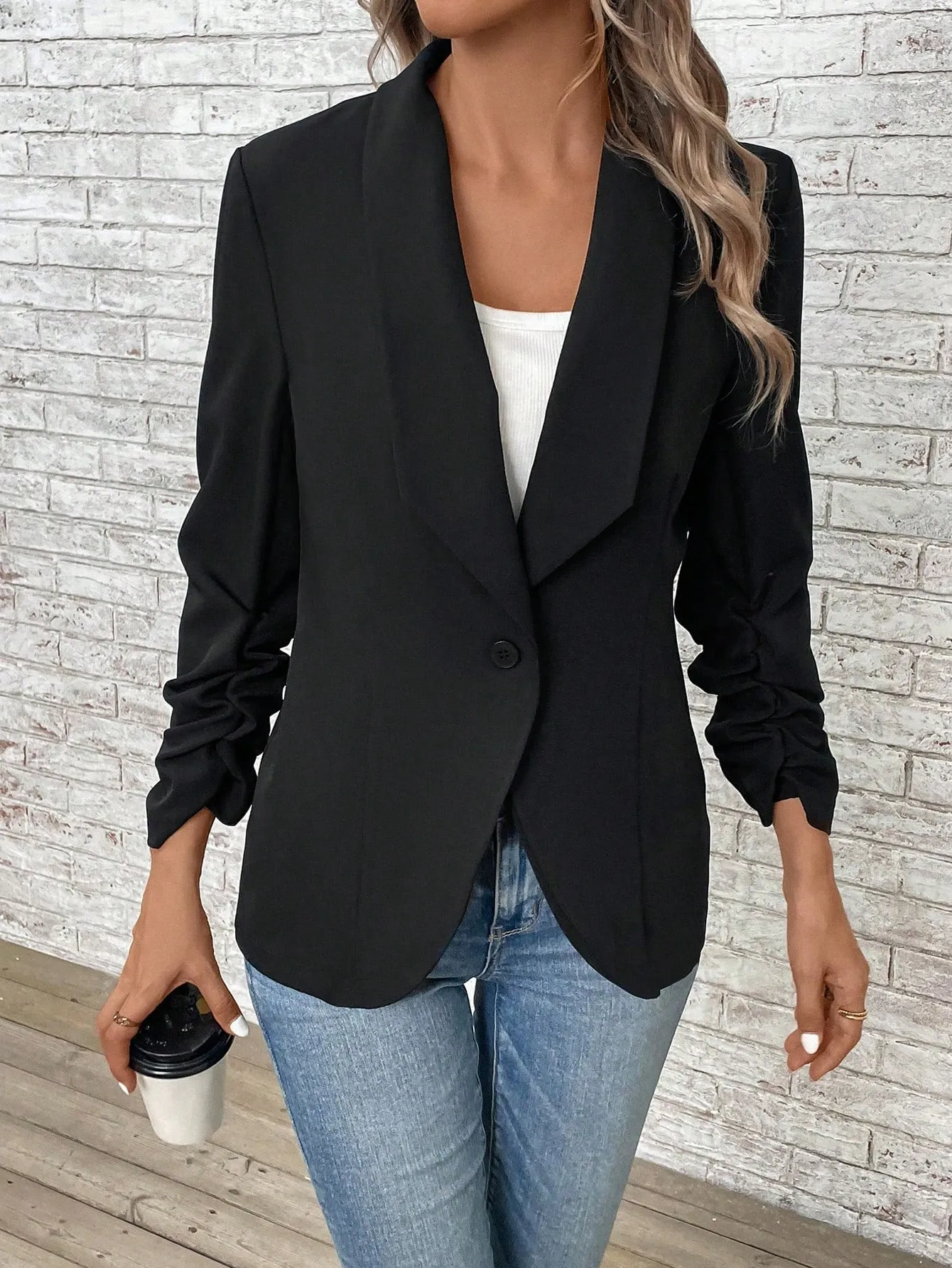 Blazer de Cuello Esmoquin de Cherry Vibes en