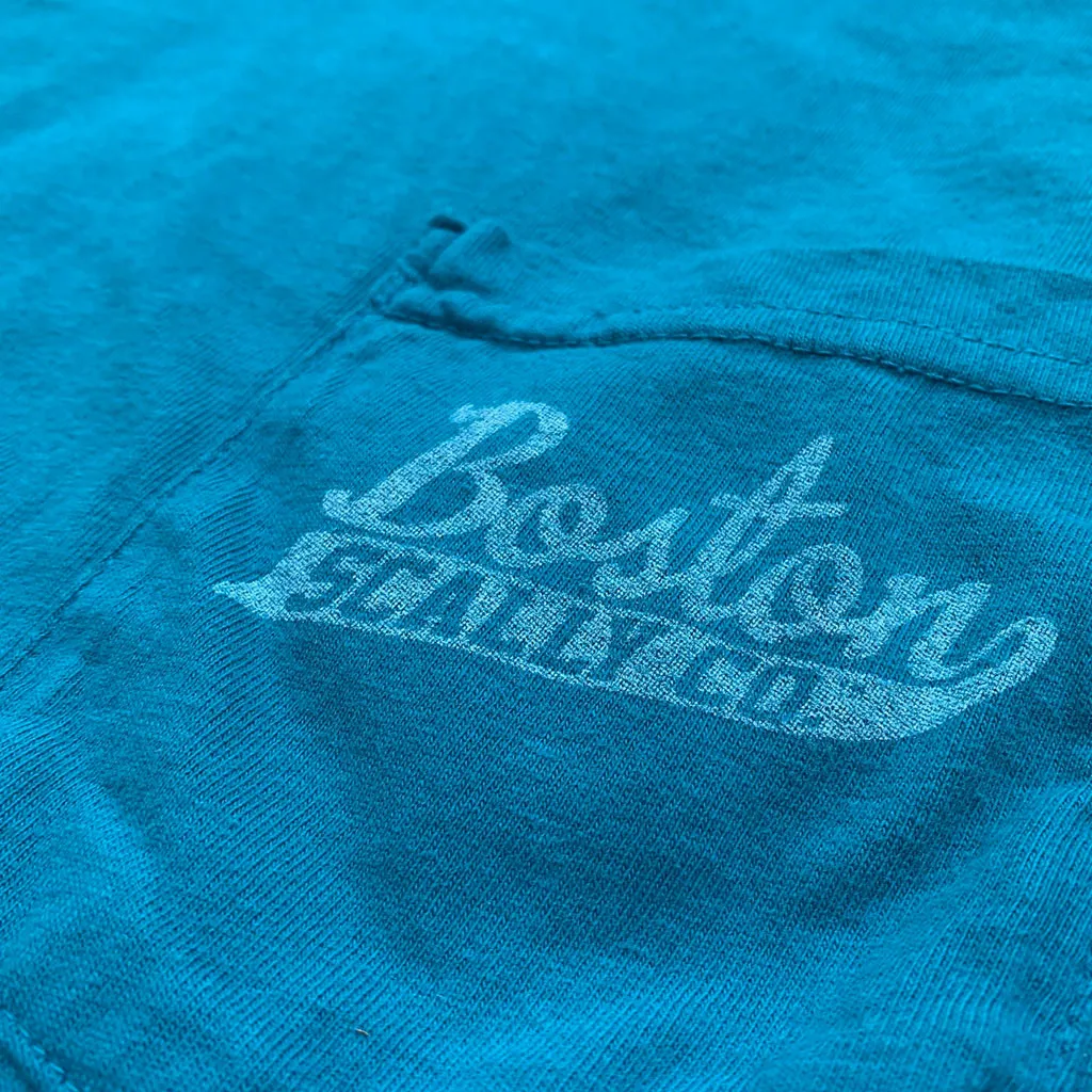 Boston Scally The Captain Long Sleeve Pocket Tee T-Shirt - Topaz Blue