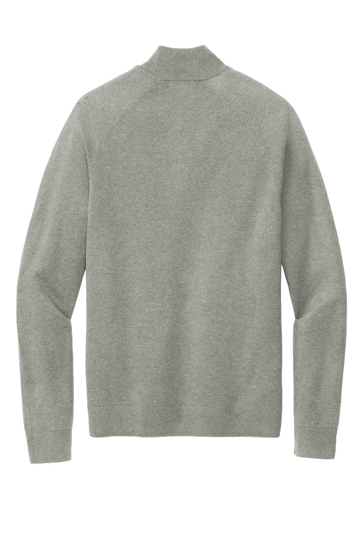 Brooks Brothers Cotton Stretch 1/4-Zip Sweater BB18402 Light Shadow Grey Heather
