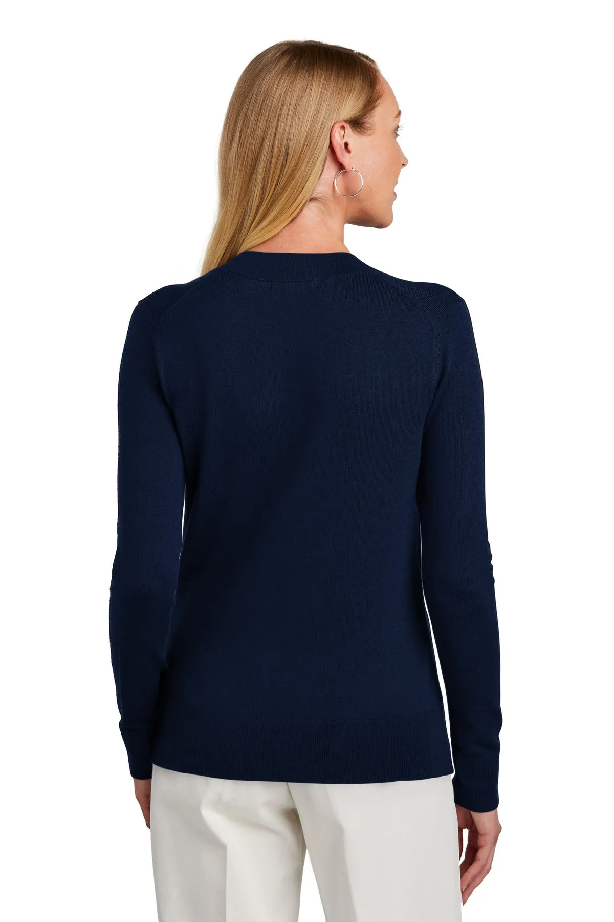 Brooks Brothers Women's Cotton Stretch V-Neck Sweater BB18401 Navy Blazer
