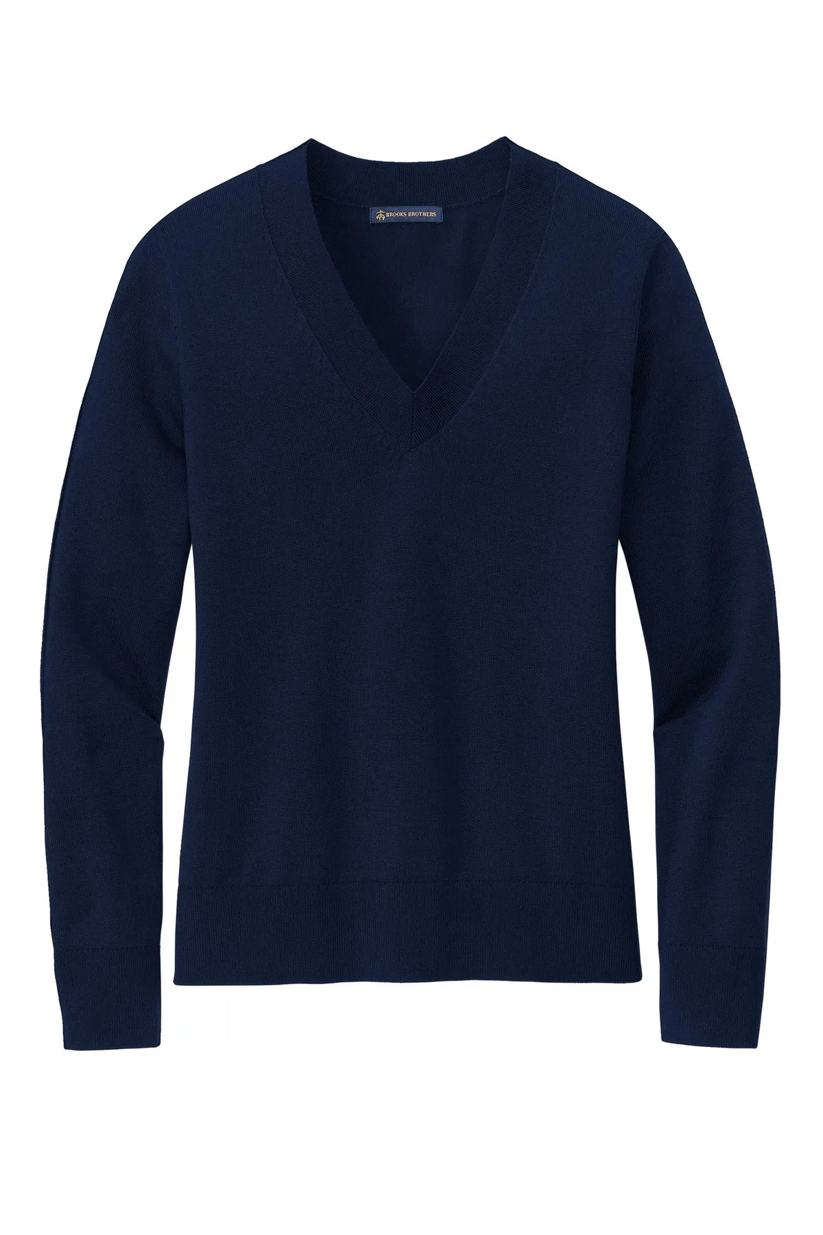 Brooks Brothers Women's Cotton Stretch V-Neck Sweater BB18401 Navy Blazer