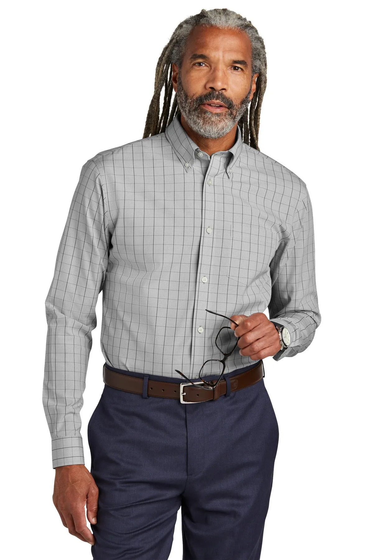 Brooks Brothers Wrinkle-Free Stretch Patterned Shirt BB18008 Shadow Grey