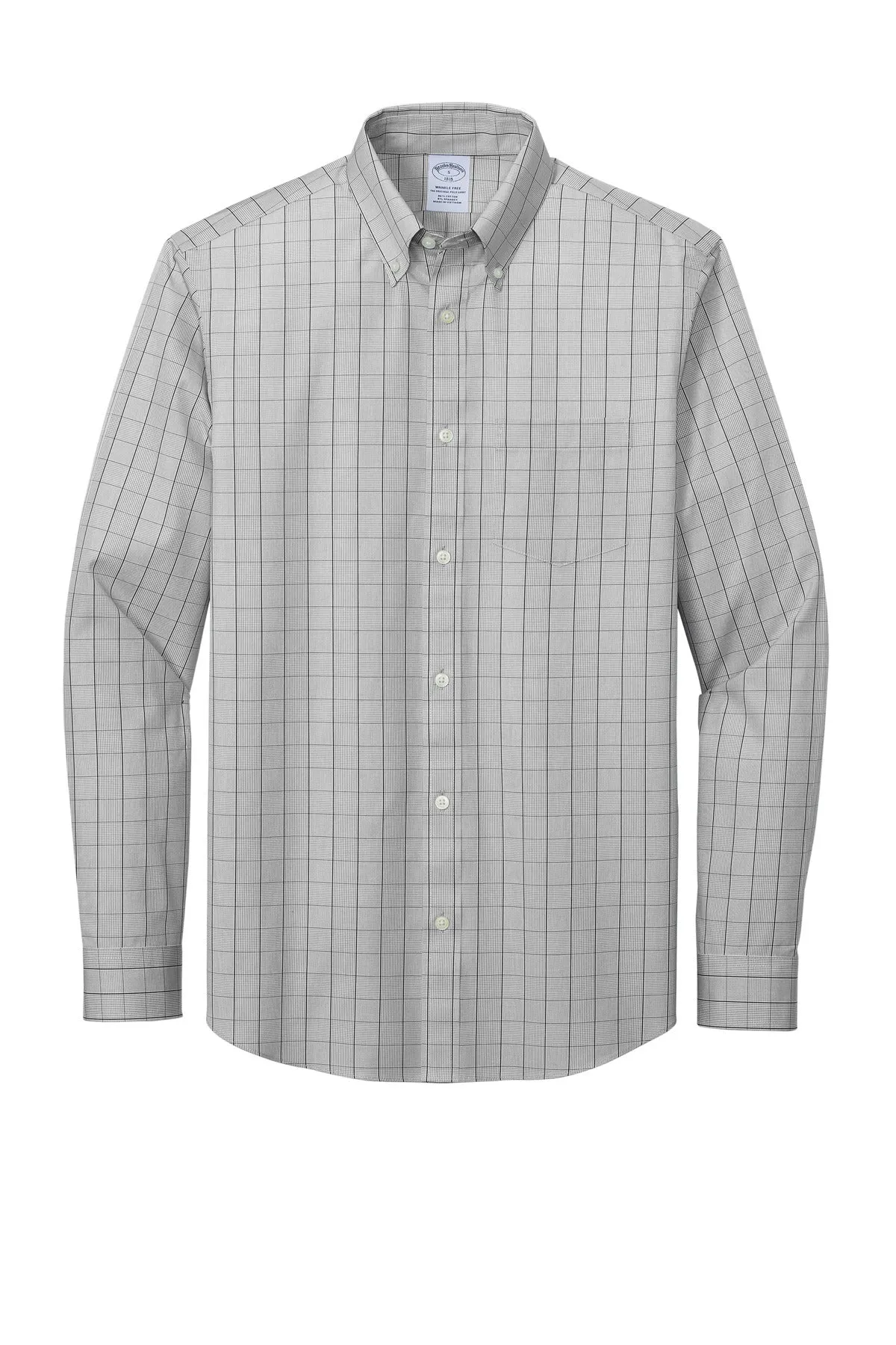 Brooks Brothers Wrinkle-Free Stretch Patterned Shirt BB18008 Shadow Grey