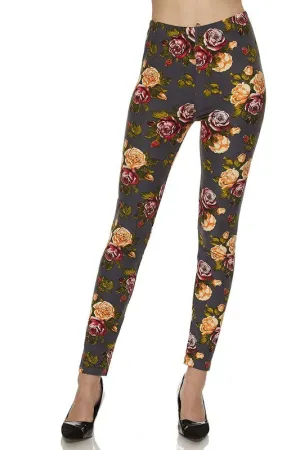 BRYNNE FLORAL LEGGINGS GREY*