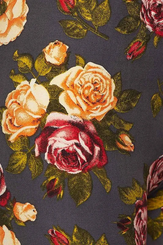 BRYNNE FLORAL LEGGINGS GREY*