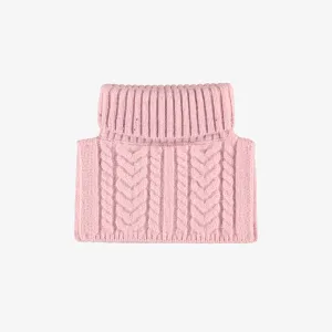 Cache-cou rose en tricot, bébé || Pink neck warmer in knit, baby