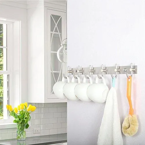 Caligrafx Coat Hooks, Heavy Duty Single Hat Kitchen Bath Towel Hook Robe Closet Clothes Hanger Rail Garment Rack Holder Home, Wall Mounted
